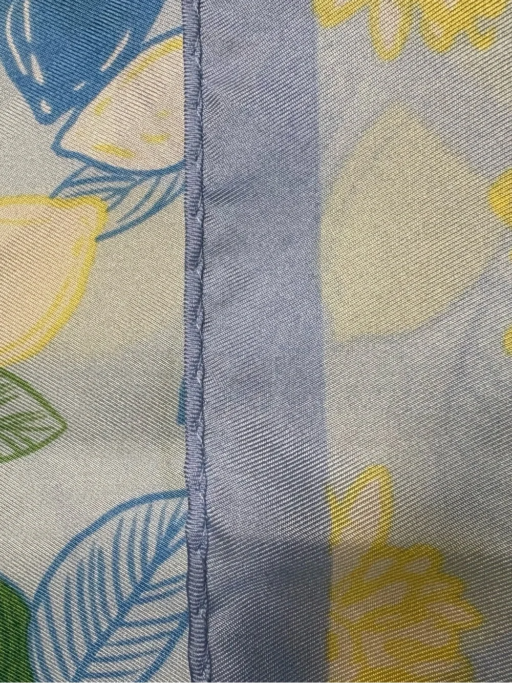 Lemon & Lime print Scarf 21” Square, Yellow Green Blue Pastels Patchwork design